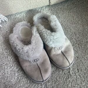 UGG Soft Gray Shearling Slippers